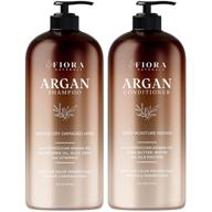 fiora naturals moroccan argan oil shampoo and conditioner set: hydrating, moisturizing, and safe for all hair types - sulfate and paraben free - for men and women - ideal for color treated hair (2 x 16 fl oz) logo