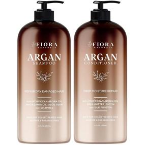 img 4 attached to Fiora Naturals Moroccan Argan Oil Shampoo and Conditioner Set: Hydrating, Moisturizing, and Safe for All Hair Types - Sulfate and Paraben Free - for Men and Women - Ideal for Color Treated Hair (2 x 16 Fl Oz)