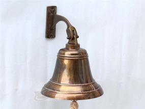 img 2 attached to 🔔 Vintage Brass Ship Bell: Authentic Nautical Antique, Heavy-Duty Maritime Watch Bell in Old Antique Finish - By The Metal Magician