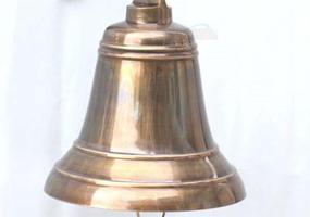 img 1 attached to 🔔 Vintage Brass Ship Bell: Authentic Nautical Antique, Heavy-Duty Maritime Watch Bell in Old Antique Finish - By The Metal Magician