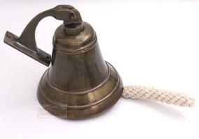 img 3 attached to 🔔 Vintage Brass Ship Bell: Authentic Nautical Antique, Heavy-Duty Maritime Watch Bell in Old Antique Finish - By The Metal Magician