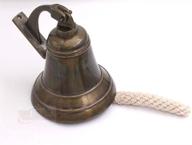 π vintage brass ship bell: authentic nautical antique, heavy-duty maritime watch bell in old antique finish - by the metal magician logo