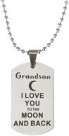 🌙 optimized search: express your love pendant necklace keychain gift set - grandparent and grandchild 'to the moon and back' quote logo