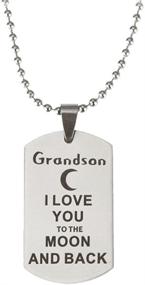 img 1 attached to 🌙 Optimized Search: Express Your Love Pendant Necklace Keychain Gift Set - Grandparent and Grandchild 'To the Moon and Back' Quote