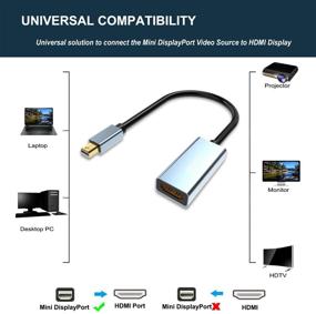 img 3 attached to 💻 Адаптер Benfei Mini DisplayPort к HDMI - совместим с MacBook Air/Pro, Surface Pro/Dock, монитором, проектором и многим другим - серый