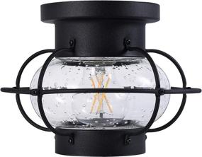 img 2 attached to 🔦 Vintage Essex Cage Light Fixture: SYLVANIA Semi-Flush Mount with Dimmable LED Bulb Included (75515)