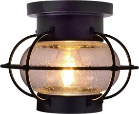 img 3 attached to 🔦 Vintage Essex Cage Light Fixture: SYLVANIA Semi-Flush Mount with Dimmable LED Bulb Included (75515)