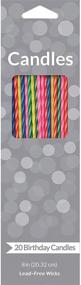 img 1 attached to 🎂 Vibrant Multicolored Creative Converting Two-Tone Party Candle - 8 inches