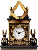 🕰️ exquisite design toscano temple of anubis egyptian revival desk mantel clock - black and gold - 8 inch logo