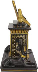 img 2 attached to 🕰️ Exquisite Design Toscano Temple of Anubis Egyptian Revival Desk Mantel Clock - Black and Gold - 8 Inch