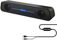 wired soundbar with usb power: bebom basics n5 mini soundbar speaker for tv, desktop pc, laptop (black) - plug and play logo