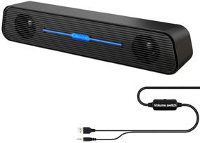 img 4 attached to Wired Soundbar with USB Power: Bebom Basics N5 Mini Soundbar Speaker for TV, Desktop PC, Laptop (Black) - Plug and Play