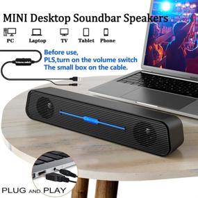 img 2 attached to Wired Soundbar with USB Power: Bebom Basics N5 Mini Soundbar Speaker for TV, Desktop PC, Laptop (Black) - Plug and Play