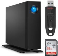 lacie 10tb d2 professional usb 3.1 type-c external hard drive (stha10000800) bundle with 32gb of additional storage (3 items) logo
