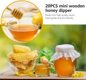 img 2 attached to 🍯 Палочки для меда Honey Dipper - 20 шт. Деревянный медовый диппер, мини-палочка из медовых сот, палочка для перемешивания меда для его выливания и добавления меда - идеальный подарок на свадьбу.