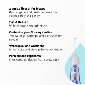 img 3 attached to 🏞️ Panasonic Professional Water Flosser for Braces: Cordless & Portable Oral Irrigator with Jet Nozzle & Tuft Brush - White (Model EW1213A)