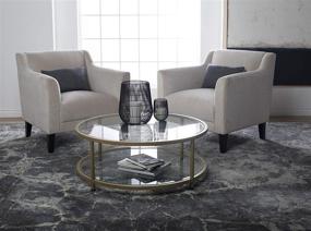 img 1 attached to 🔶 Modern 38" Round Coffee Table - Studio Designs Home Camber, Gold/Clear Glass