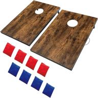 🌽 cometoss cornhole outdoor game - premium yard games with 2 mdf wood boards and 8 bean bags - ultimate fun! logo