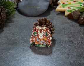 img 1 attached to 🎄 RareLove Vintage Ugly Christmas Sweater Brooch: Sparkling Reindeer & Rhinestone Christmas Tree Pins - Festive Brooch Jewelry for Women & Girls