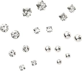 img 2 attached to 💎 Sparkling Magnetized Stud Earrings for Girls: Claire's Silver Graduated Crystal Ball Set, Cute Faux Gemstone Jewelry - 9 Pack