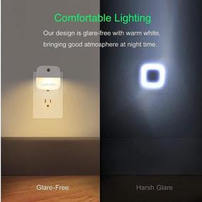 img 3 attached to 🔌 LuxLumin LED Night Light 6-Pack - Dusk-to-Dawn Sensor, Plug-in Night Lights for Kids, Bedroom, Bathroom, Stairs - Auto On/Off, White