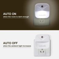 🔌 luxlumin led night light 6-pack - dusk-to-dawn sensor, plug-in night lights for kids, bedroom, bathroom, stairs - auto on/off, white логотип