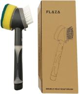 🧽 flaza soap dispensing kitchen dish brush sponge with dual-headed brush - all-in-one cleaning tool for pots, pans, and sink logo