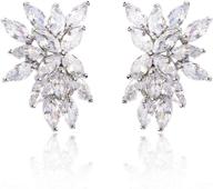 💎 cz cluster earrings: stunning marquis-cut cubic zirconia bridal studs for wedding, banquets, and fashion accessories logo