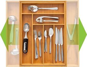 img 3 attached to Efficiently Organize Your Kitchen, Bathroom, Office or Craft Room Drawers with Chef's Secret Bamboo Drawer Organizer