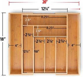 img 2 attached to Efficiently Organize Your Kitchen, Bathroom, Office or Craft Room Drawers with Chef's Secret Bamboo Drawer Organizer