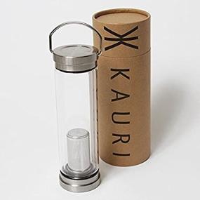 img 1 attached to Bold Home Products - Kauri Double Wall Glass Water Bottle - 21 oz with Stainless Steel Cap