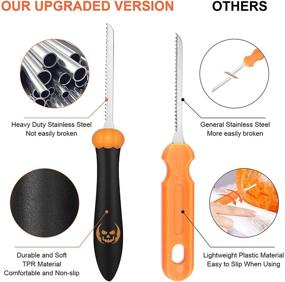 img 2 attached to Halloween Pumpkin Carving Kit Tools - CHRYZTAL Professional Heavy Duty Set, Stainless Steel Double-sided Sculpting Tool & Carving Knife for Jack-O-Lantern Decorations, Ideal Halloween Gift