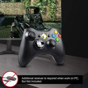 img 1 attached to 🎮 JAMSWALL Xbox 360 Wireless Gamepad Controller for Xbox 360 Slim & PC Windows 10/8/7 - Black