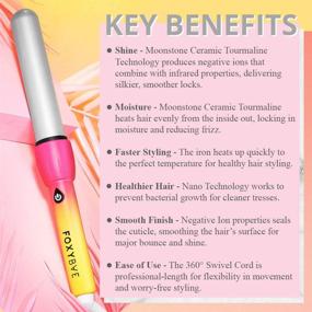 img 2 attached to 🌈 FoxyBae 32mm Electric Dreams Neon Curling Wand: Effortless Styling with Moonstone Ceramic Tourmaline - Quick Heat-Up - Professional Grade - Hair Friendly Curler for Women