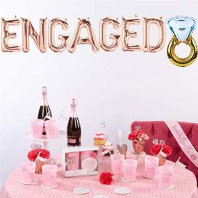 img 2 attached to 💍 Optimized Party Supplies: Engaged Balloons, Engagement Party Banner, Bridal Shower, Bachelorette, Diamond Ring, Wedding Decorations