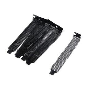 img 4 attached to 🔌 Geesatis 10 PCS Dust Filter Blanking Plates - Hard Steel PCI Slot Covers for Computer Cases | PCI Dust Filters in Black | Includes Mounting Screws