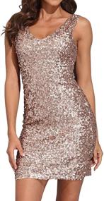 img 4 attached to PrettyGuide Glitter Bodycon Stretchy Champagne