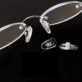 img 2 attached to 👓 BEHLINE Push-in Glasses Nose Pads - 5 Pairs Soft Silicone Replacement Nose Piece, Clear Slide-on Nose Guards for Eyeglasses & Sunglasses - Anti-Slip Snap-in Nose Bridge Pads (15mm, Tear-Shape)