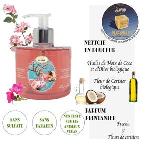 img 1 attached to 🌸 Organic Cherry Blossom French Marseille Liquid Soap - 10.5 oz by Un Air d'Antan | Enriched with Olive Oil & Coconut Oil | Crafted in France | Hand Wash with Pump | Made in France