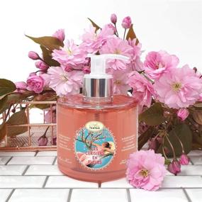 img 2 attached to 🌸 Organic Cherry Blossom French Marseille Liquid Soap - 10.5 oz by Un Air d'Antan | Enriched with Olive Oil & Coconut Oil | Crafted in France | Hand Wash with Pump | Made in France