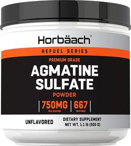 img 4 attached to 💪 Agmatine Sulfate Powder - 500g Size, Unflavored - Pre Workout Supplement, 667 Servings - Horbaach