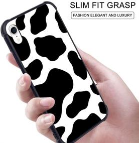 img 2 attached to IPhone XR Case Cow Print Design Slim Hybrid Hard PC Plus TPU Bumpers Full Protective Cell Phone Bumper Cover With Lanyard Strap Holder For Women Girls For IPhone XR 6