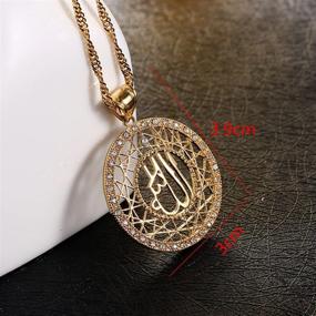 img 3 attached to 🕌 Exquisite 24k Gold Allah Pendant Necklace – Arabic Islamic Charm with Rhinestones, Perfect Islamic Jewelry