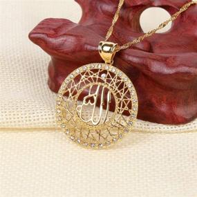 img 1 attached to 🕌 Exquisite 24k Gold Allah Pendant Necklace – Arabic Islamic Charm with Rhinestones, Perfect Islamic Jewelry