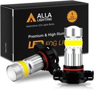 alla lighting 2800lm amber yellow led fog light bulbs - psx24w 2504, xtreme super bright, cob-72 smd, 3000k, 12v logo