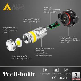 img 1 attached to Alla Lighting 2800lm Amber Yellow LED Fog Light Bulbs - PSX24W 2504, Xtreme Super Bright, COB-72 SMD, 3000K, 12V