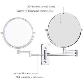 img 2 attached to 🪞 6-Inch Double-Sided Wall Mounted Makeup Mirror with 5X Magnification, Chrome Finish M1407 (6in, 5X)