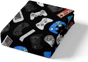 img 1 attached to 🎮 kxry Modern Gaming Bedding Set - Full Size, Perfect for Boys & Kids, Retro Gamepad Gamer Duvet Cover, Video Game Controller Design, Includes 1 Duvet Cover + 2 Pillow Shams