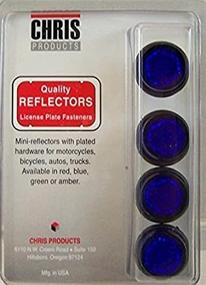 img 2 attached to 4-Pack of Chris Products CH4B Blue Motorcycle Mini License Plate Reflectors