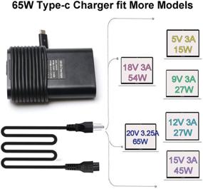 img 3 attached to 65W USB-C Charger for Dell Latitude 12 13 5179 5285 5289 5290 5295 5590 5300 7569 7490 7480 7400 7370 7390 E7370, 2-in-1 Series 7400 7391 7390 5290 AC Power Adapter Cord